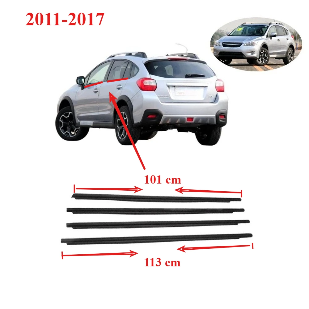 1 個黒外側窓ガラスゴムスバル XV 2011-2017 61280-FJ011 113 センチ