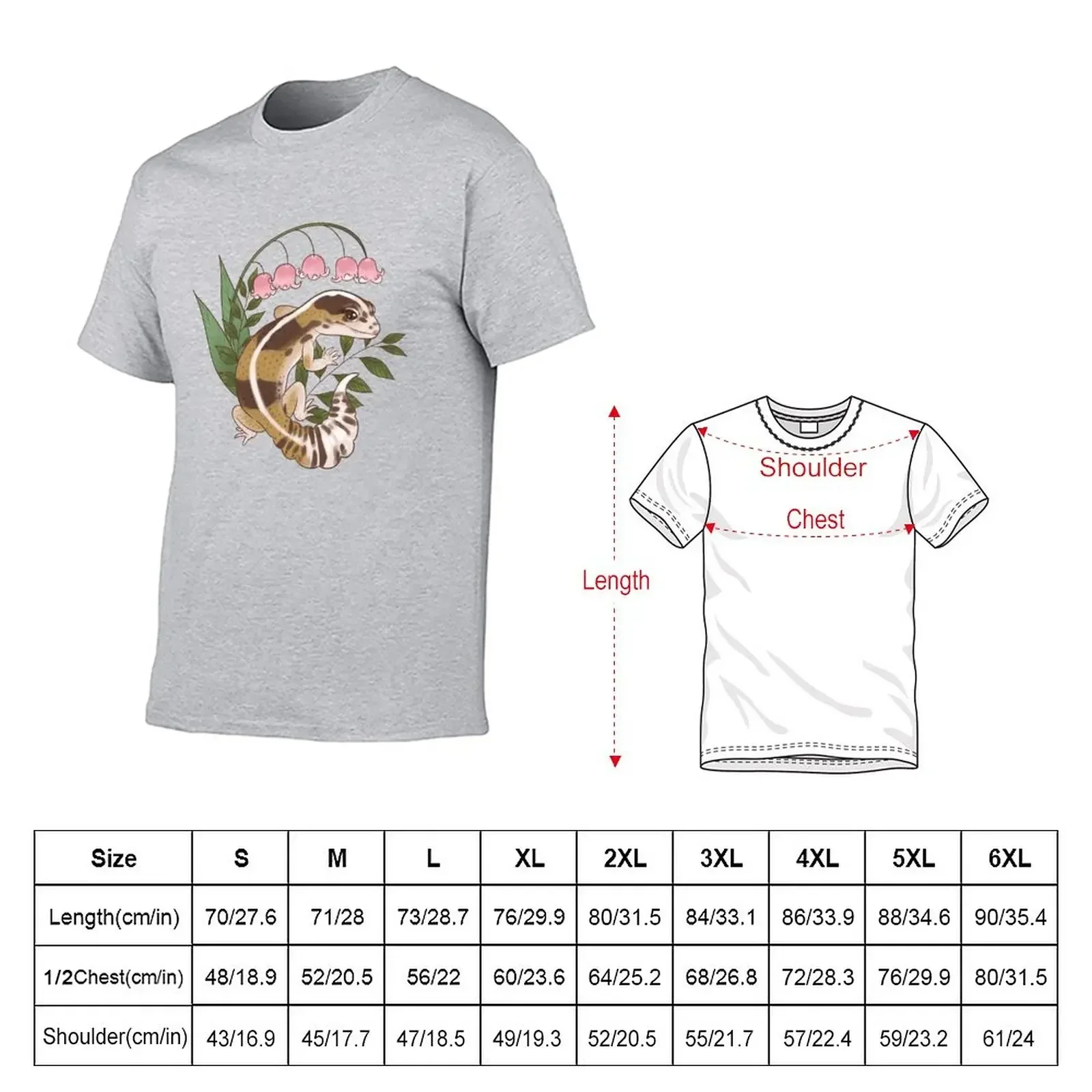 African Fat-Tailed Gecko with Lily of the Valley T-Shirt vintage t shirts customs quick-drying mens graphic t-shirts pack