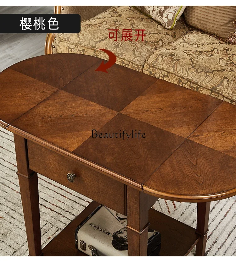 03. Coffee table foldable table American function  European corner living room