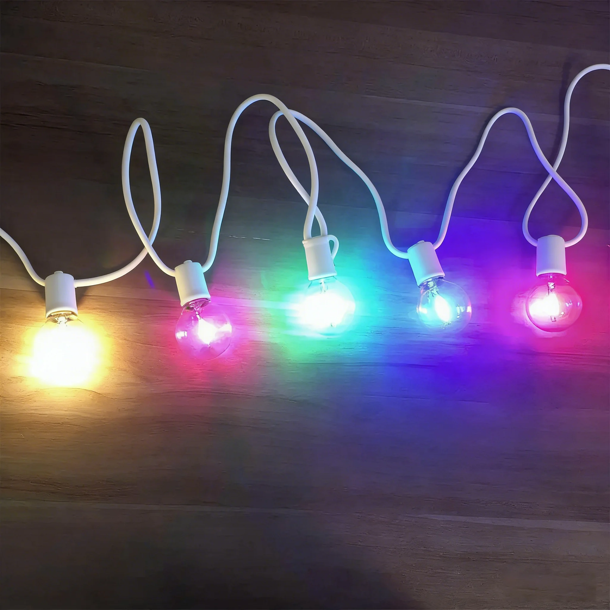 25+1 G40 Bulb String Lights, 8M Length, 5colors, IP44 Waterproof, Connectable up to 15 Units for Outdoor Garden and Party Decor