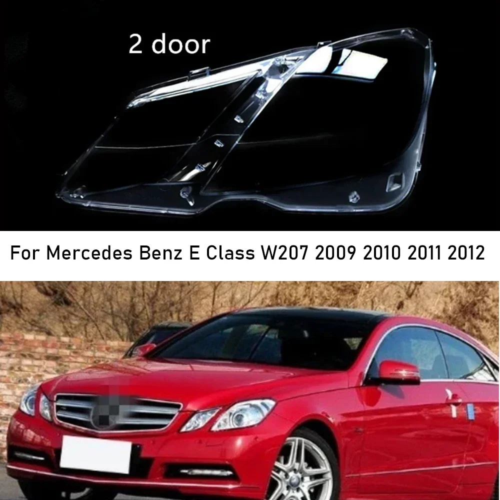 

HTTCY For Mercedes Benz E Class W207 2009 2010 2011 2012 Two Door Coupe Headlight lens Cover Lampshade Car Headlamp Shell Lens