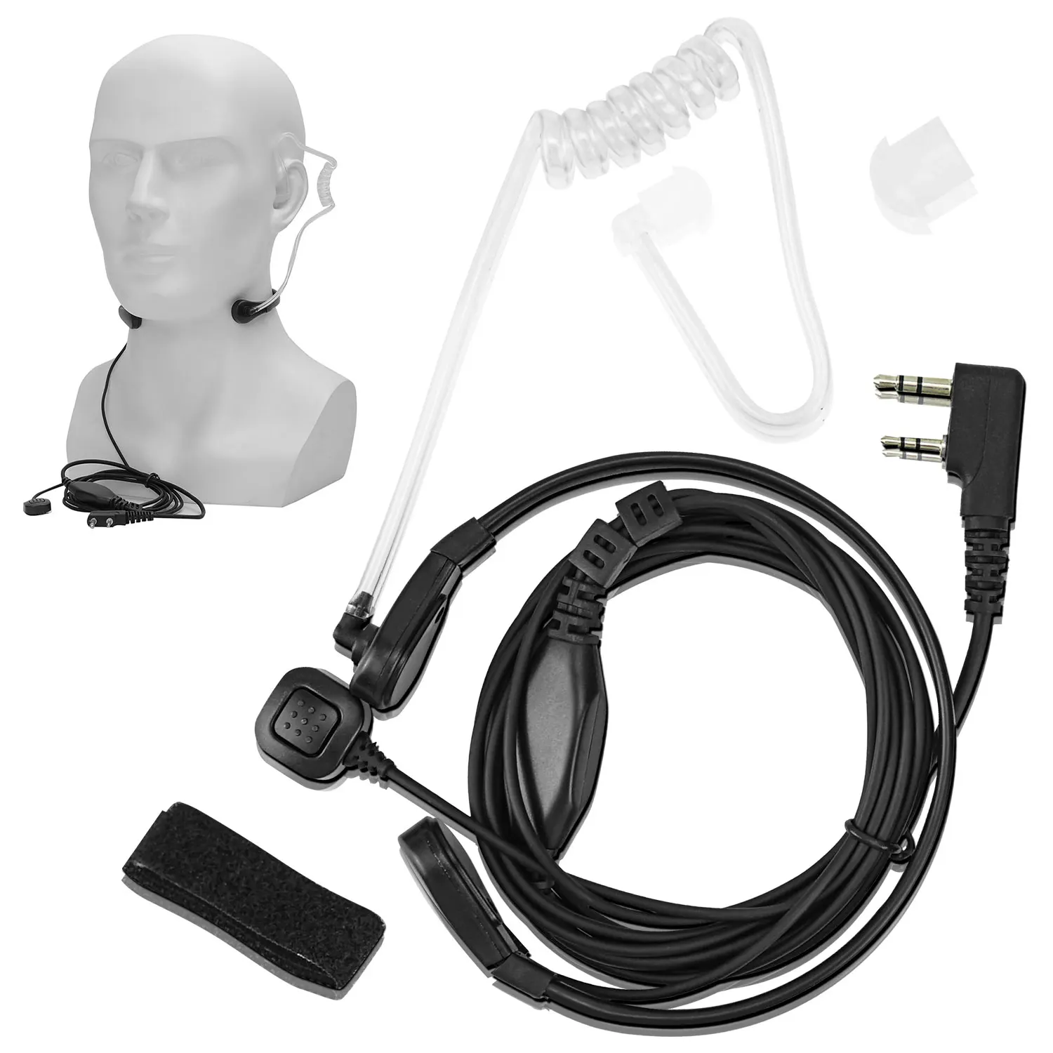 Baofeng Walkie Talkie Kopfhörer K Neck Throat Control Ohrhörer Versenkbare Finger PTT Zwei Weg Radio Headset CS Taktische Für TYT – Detail 5