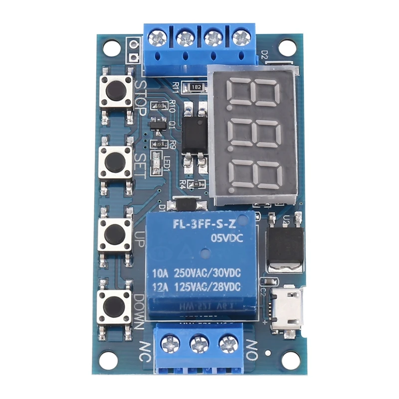 Hot-2X HW-521 penundaan waktu Digital 1 cara modul kontrol waktu papan sirkuit sakelar Delay Timer siklus pemicu Relay