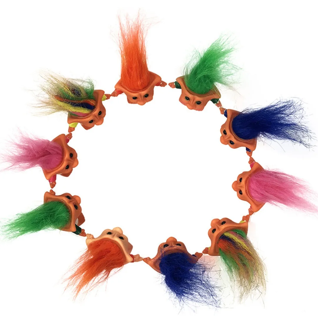 دمية ترول واحدة مقاس 10 سم مع شعر نابض بالحياة، أنمي ساحر قابل للجمع لديكور غرفة الأطفال أو كفكرة هدية مرحة