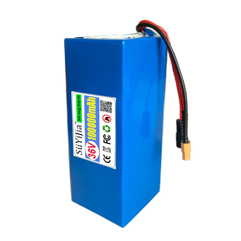 36V 100Ah 18650 بطارية حزمة 10S3P 100000mAh المدمج في 15A BMS، 250W-500W بطارية 42V 2A شاحن