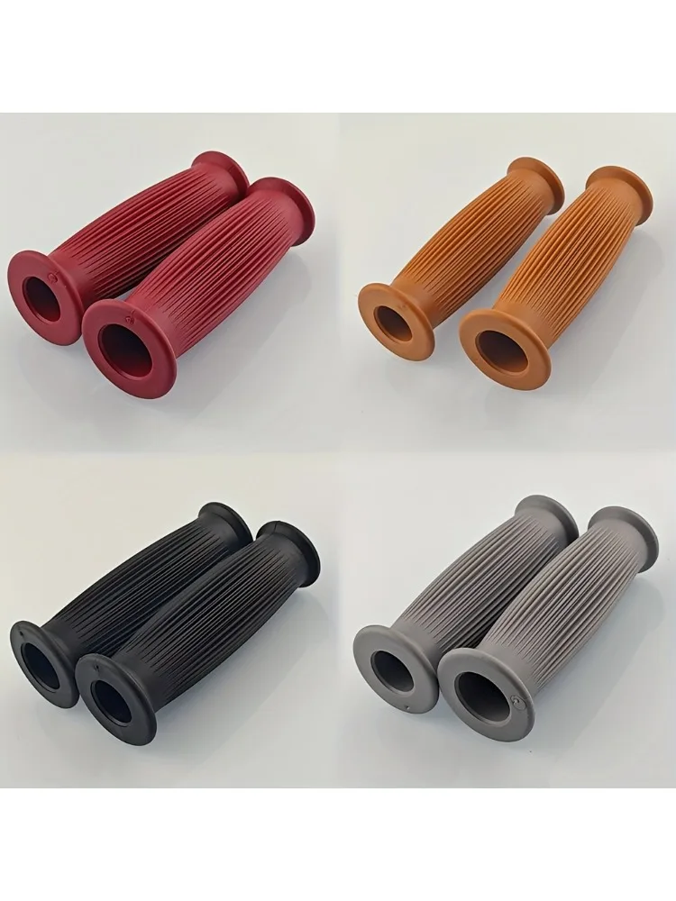 1 Paar Universelle 7/8" 22mm 24mm Retro Motorrad-Handgriffe Rutschfeste Gummi-Lenkergriffe