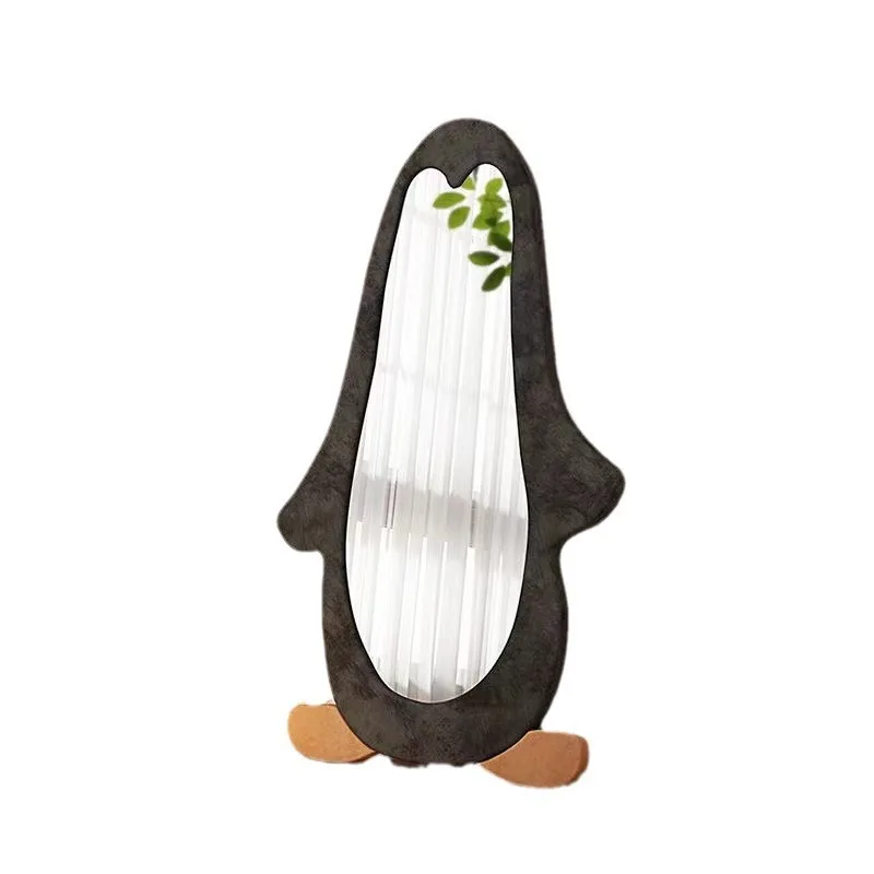 

Penguin dressing mirror, cream irregular fitting mirror, home bedroom special-shaped floor