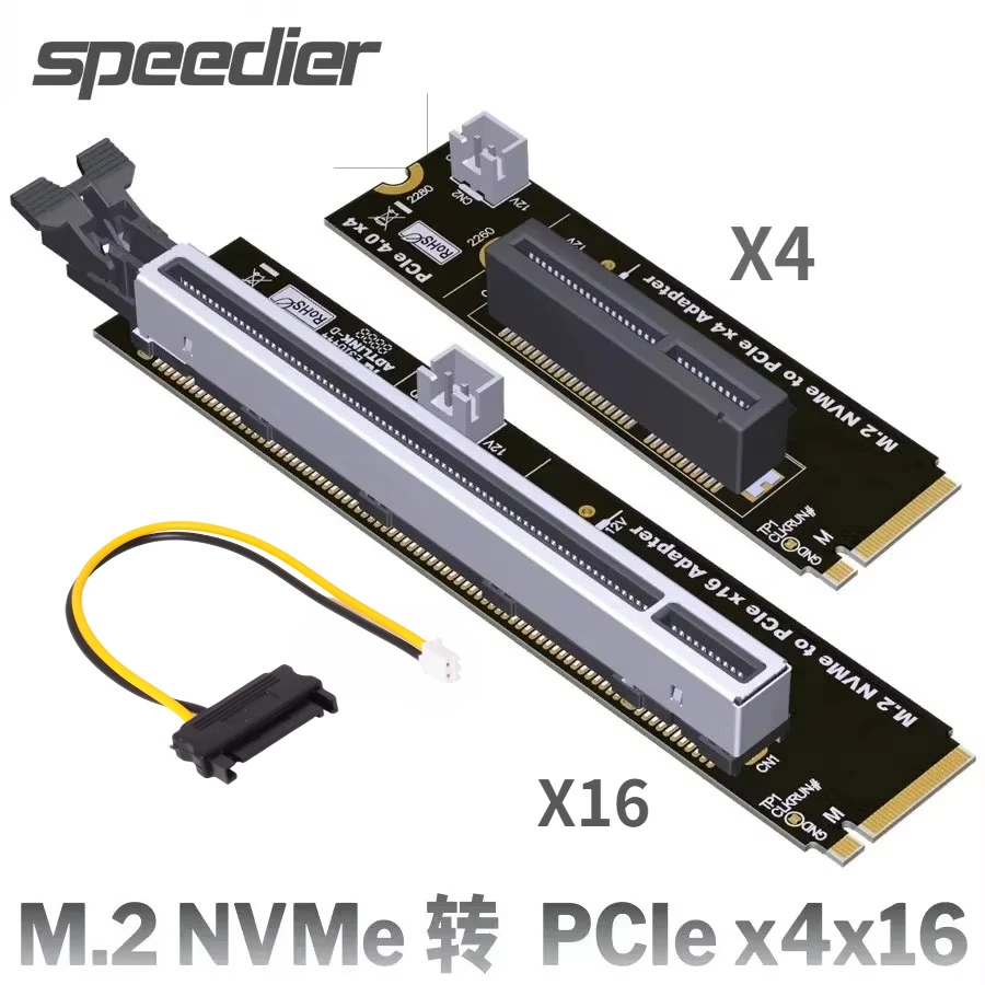 M.2 NVMe zu PCIe X4 X16 Adapter PCB-Platine PCIE 4.0 für M2 MKey 22110 2280 Riser Netzwerk-Capture SSD USB-Konverter Erweiterungskarte