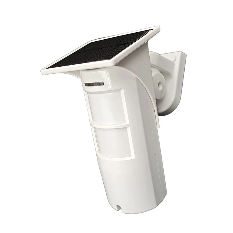 Solar Powered USB Charge 3-Tech Wireless 2PIR+MW Motion Sensor 433MHz EV1527 Anti-Pet 25KG, 108° 12 Meter Detection Coverage