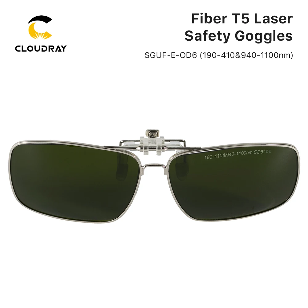 Cloudray 1064nm Clip-on Laser Safety Goggles 190-410nm & 940-1100nm OD6+ CE Protective Goggles For Fiber Laser Marking & Cutting
