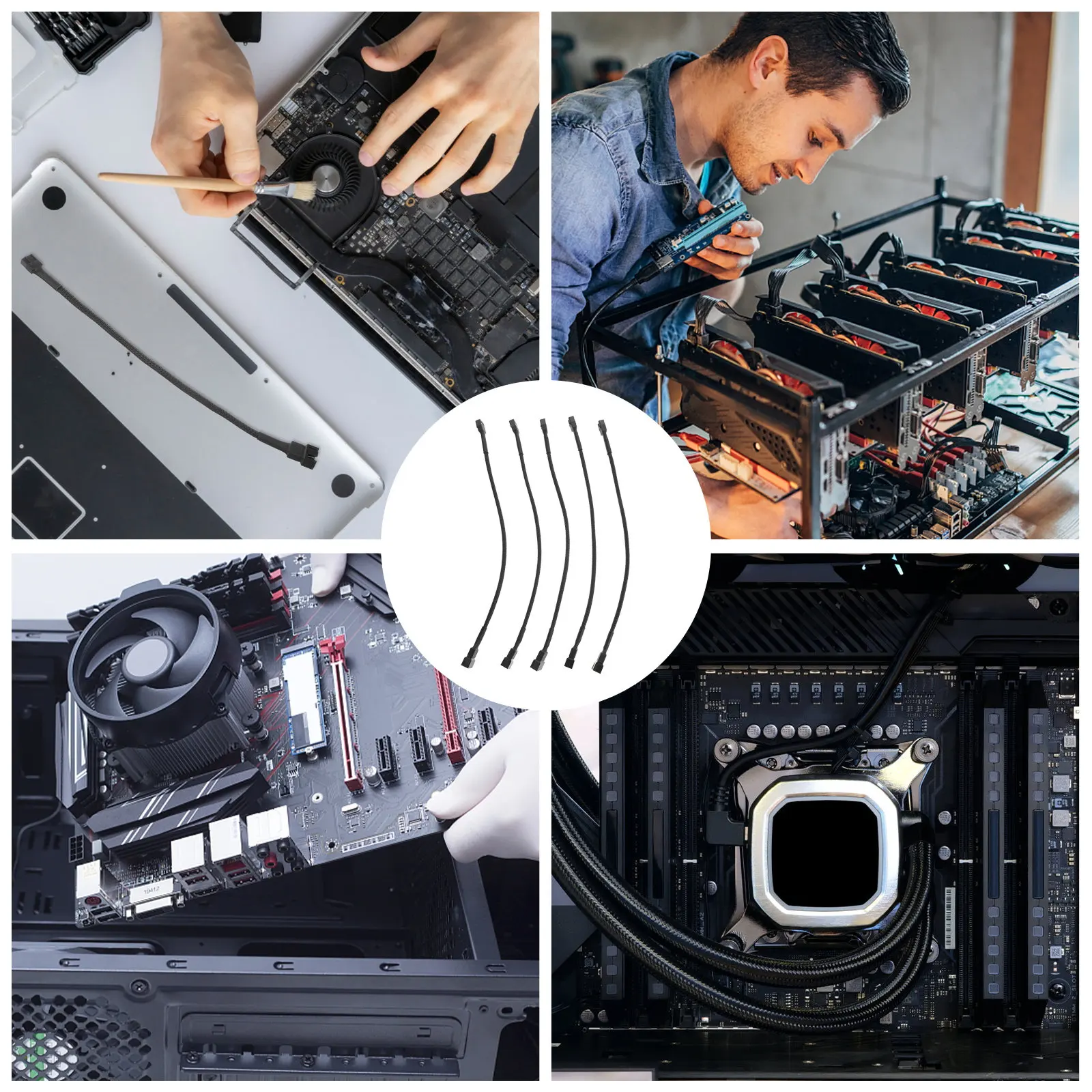 

Кабель-удлинитель для вентиляторов ПК, 5 шт., с разъемами «мама-папа», для PWM-вентиляторов, гибкий, в нейлоновой оплетке, для компьютерного корпуса