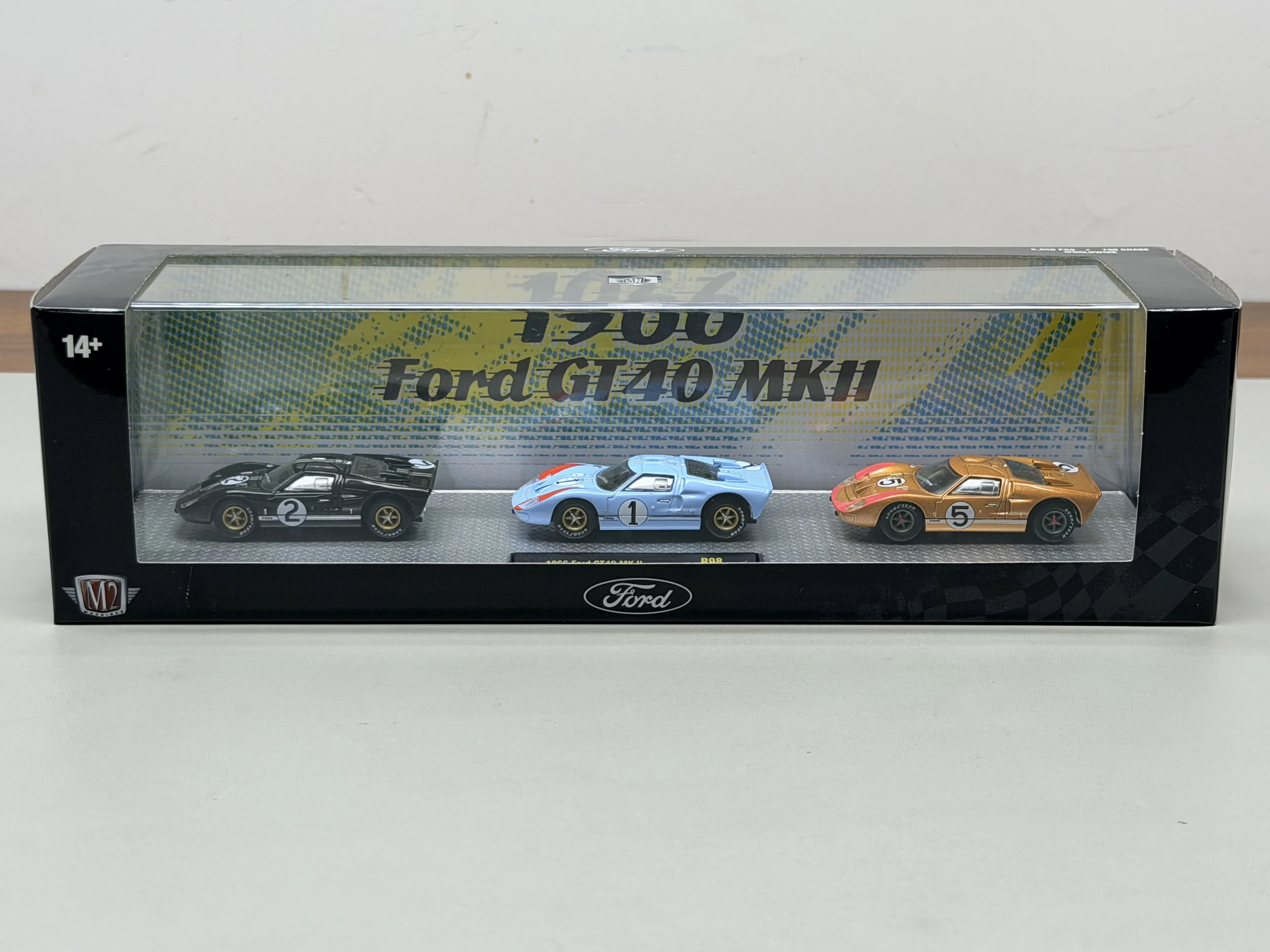 M2 1:64 Ford GT40 MKII three-car set 1966 Le Mans racing alloy model (limited edition)