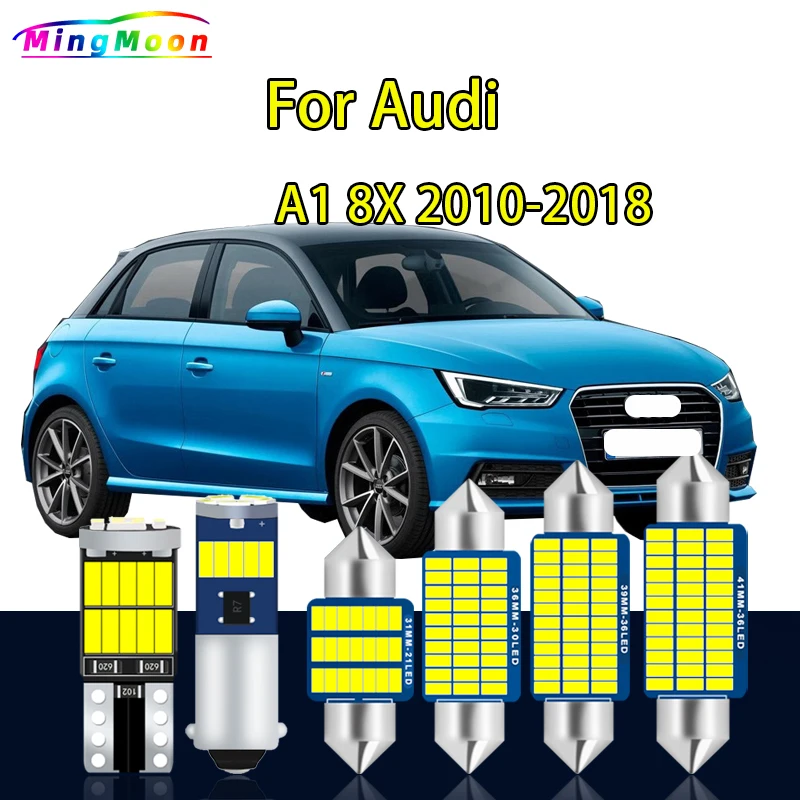 

8Pcs Car Bulbs For Audi A1 8X 2010 2011 2012 2013 2014 2015 2016 2017 2018 LED Interior Dome Reading Map Trunk Light Kit