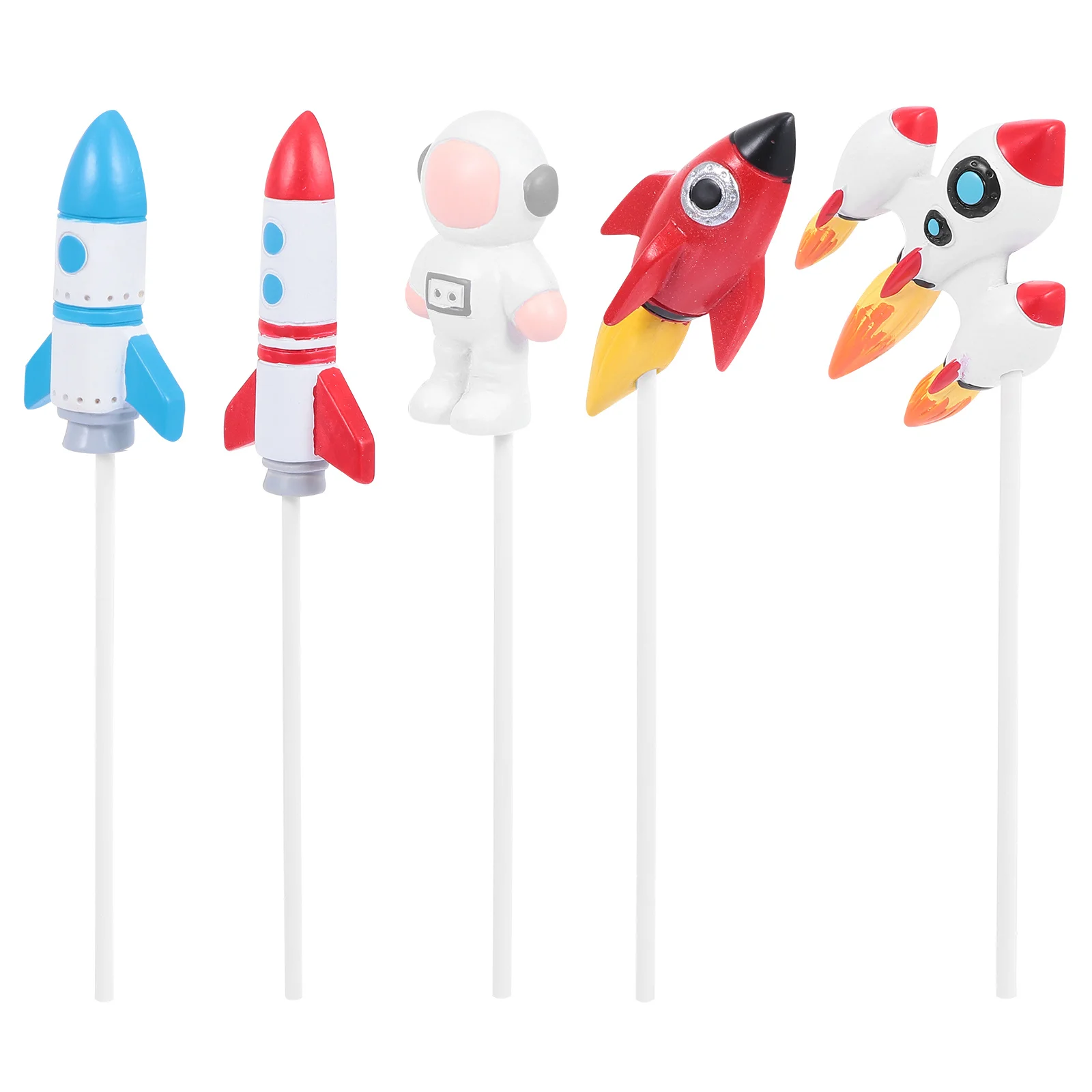 4Pcs Cake Insert Decor Spaceman Theme Cake Topper Set for Dessert Cupcake Muffin Birthday Celebration Decoration Accessories