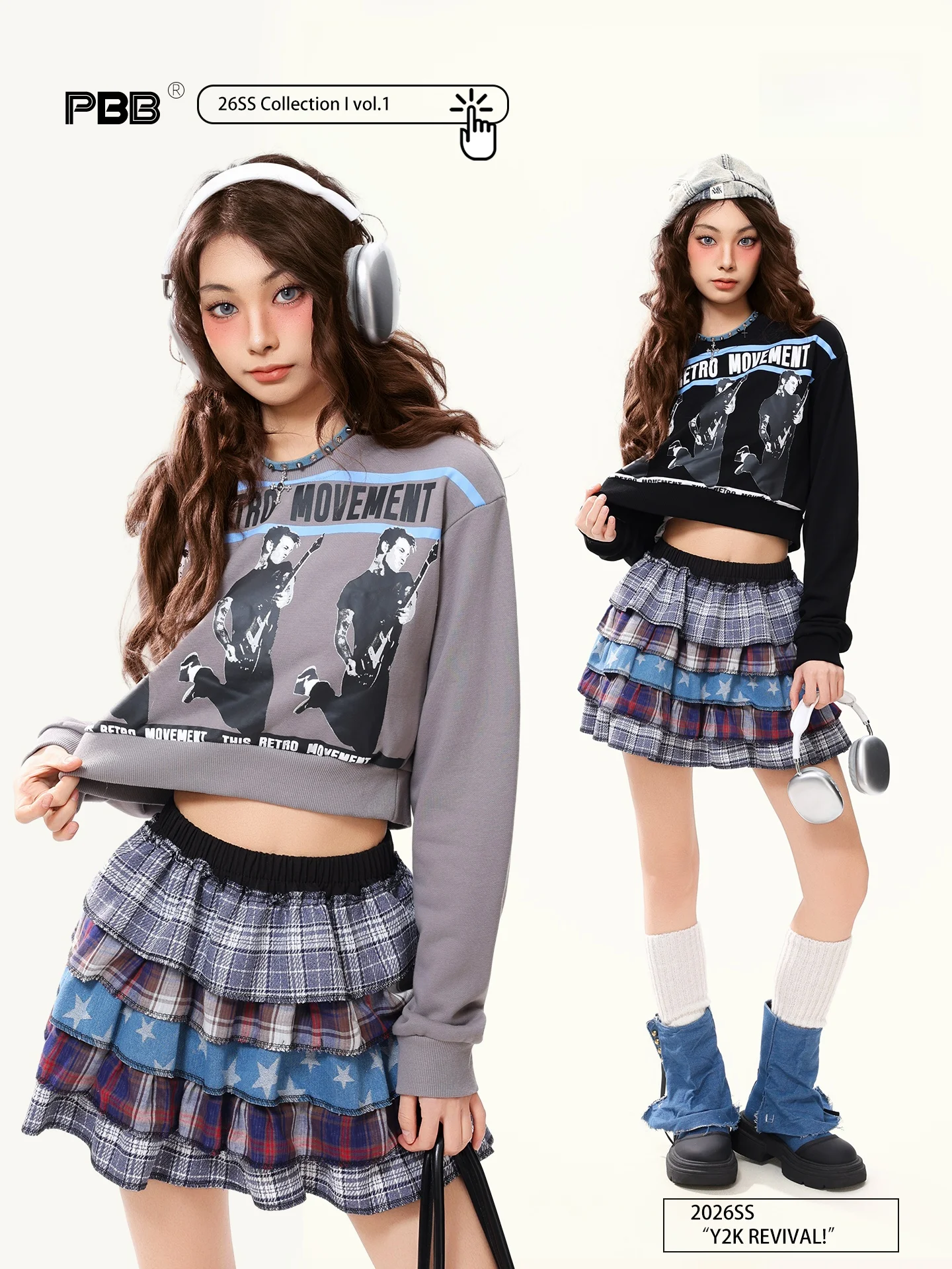 

PBB ort Loose Hoodie Women's Casual Print American Retro Guitarist Sweatirt Spring Summer Loose Overhead Jaet