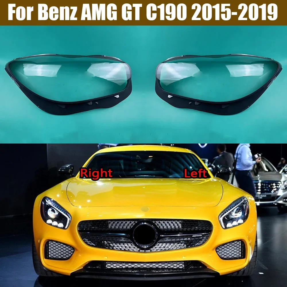 

For Mercedes-Benz AMG GT C190 2015 2016 2017 2018 2019 Front Headlight Cover Headlamp Lamp Shell Mask Lampshade Lens Plexiglass