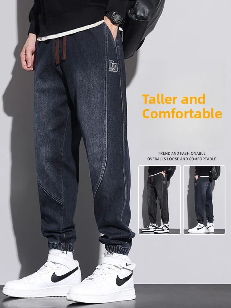 

Casual Loose Men's Jeans Spring New Style Trendy Harlan Workwear Pants Youth Popular Cotton Polyester Blend Wear Resistant
