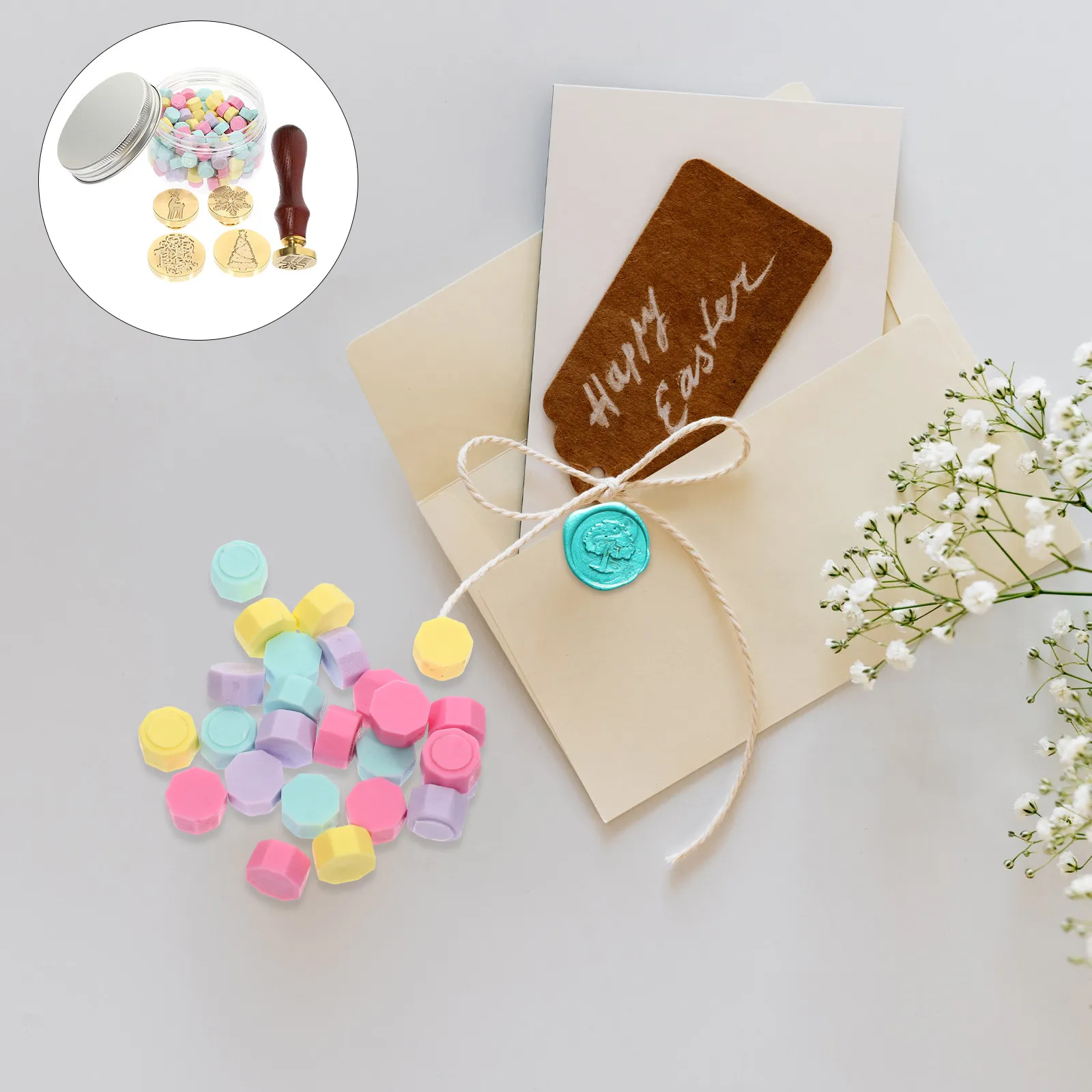 

Набор для восковой печати: медная головка, ретро-штамп для упаковки подарков, декоративный набор для рукоделия и канцелярии