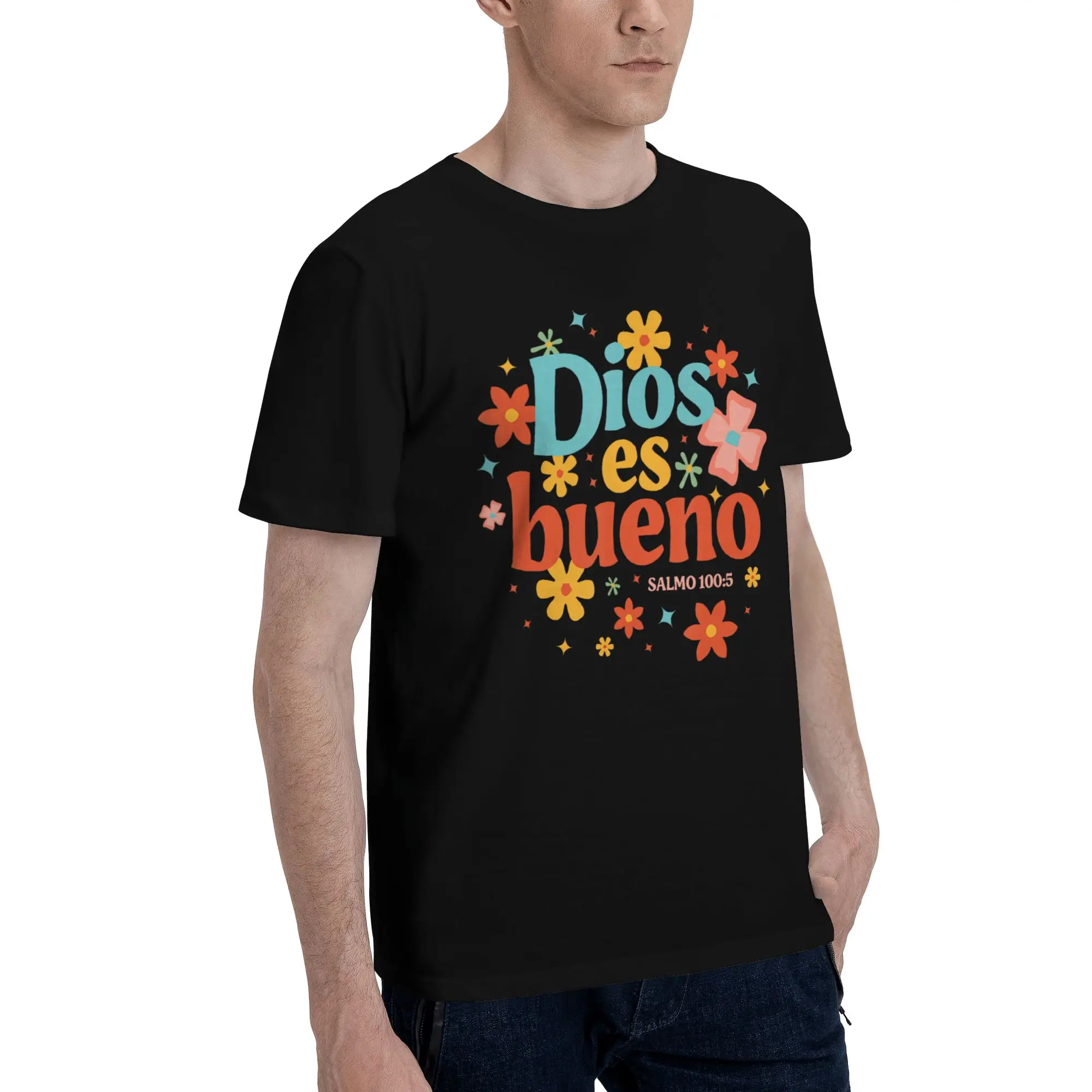 Men Women Graphic Printed Jesus Esperanza Devida Spanish   Tee T Shirt 100% Cotton  T-shirts Clothing
