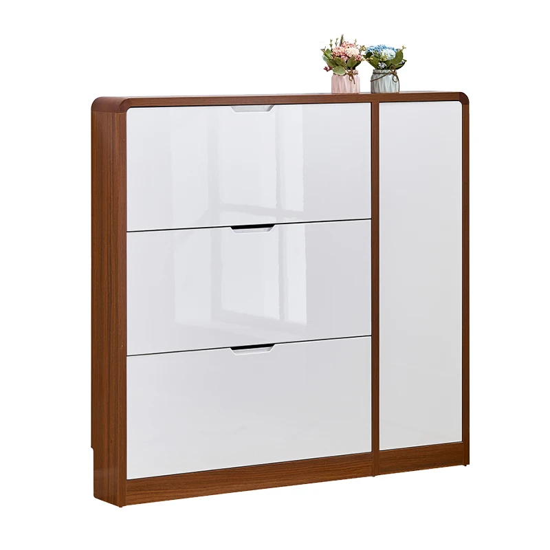 Large-capacity Ultra-thin Shoe Cabinet Dormitory Entrance Rack Storage Cabinets Solid Wood Light Luxury Home Furniture