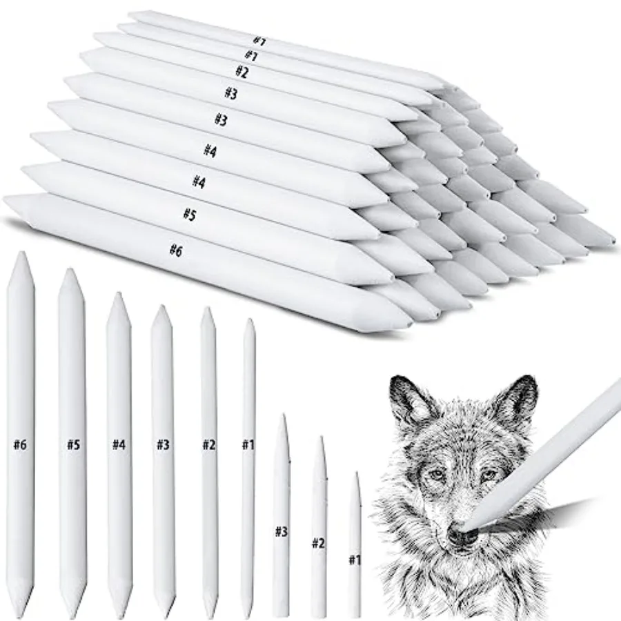 

【Spot goods】Fulmoon 288 Pcs Blending Stump and Tortillion Set Art Blenders Paper Blend Stumps for Drawing Shading Drawing Suppl