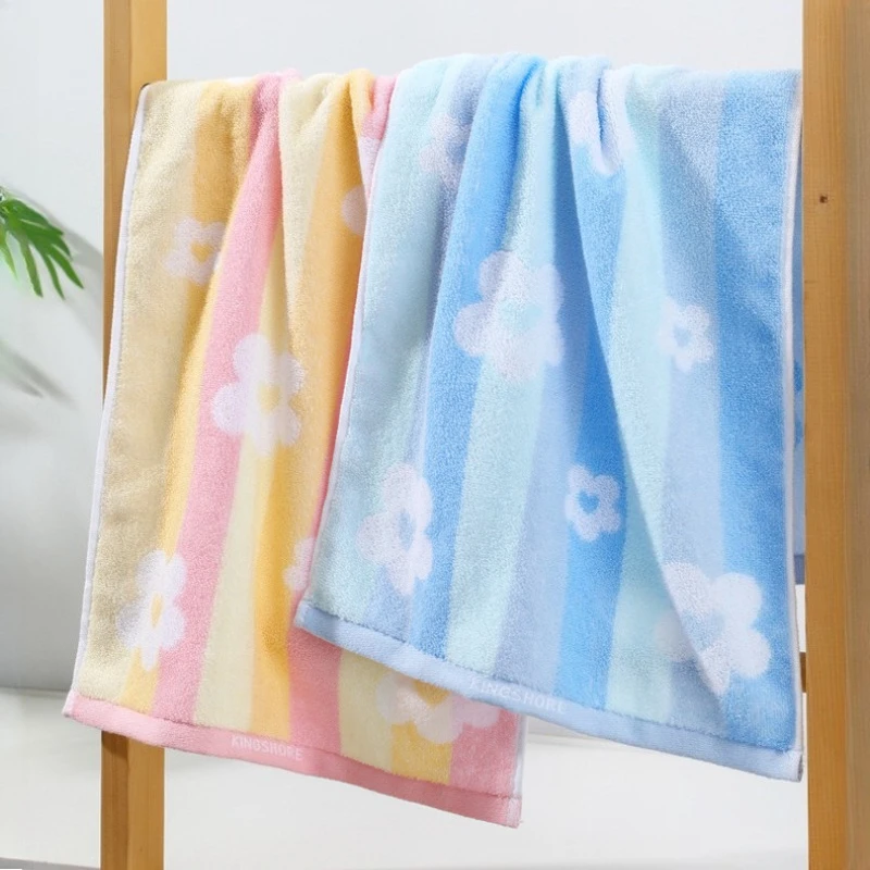 Household Cotton Flower Face Towel Adult Absorbent Soft and Non Shedding Hair Bathroom Shower Towel Wedding Gift Towel 2