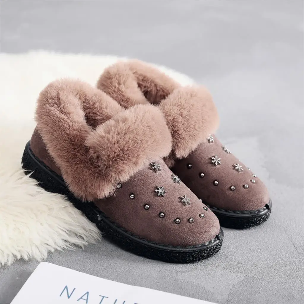 Snow Suede Ankle Boots Women Flats Winter Warm New Suede  Boots Women Shoes Fur Plush Suede Shoes Black Brown  Winter Short Boot