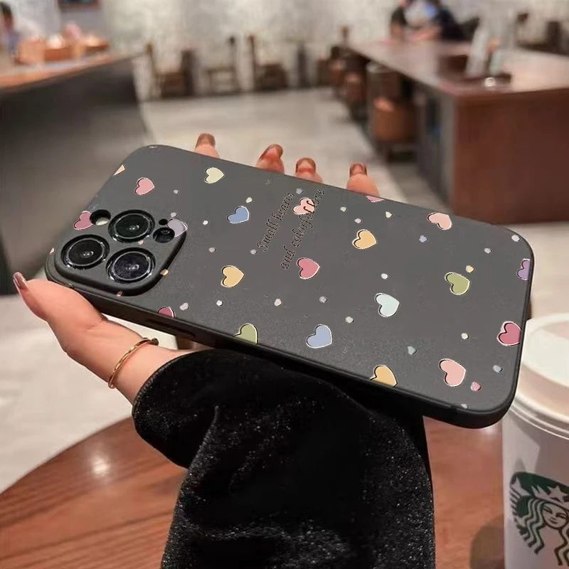 Smart Heart and Colorful Lout Phone Case For iPhone 17 16 15 14 13 12 11 Pro Max XS X XR 7 8 Plus 16E 17 Air Soft Silicone Cover