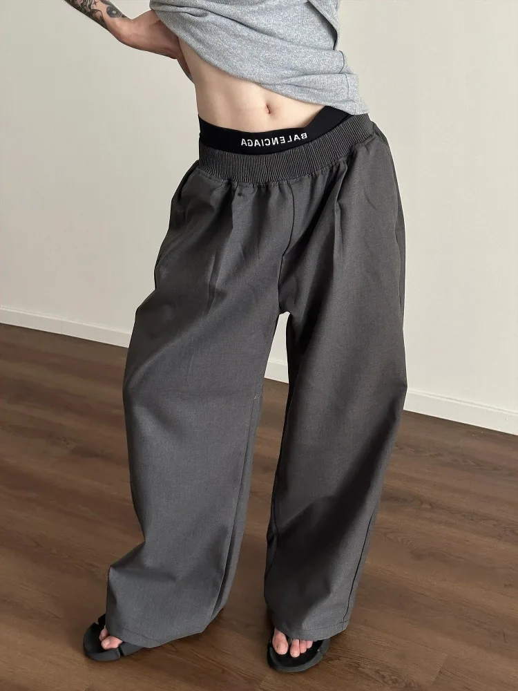 

HOUZHOU Vintage Y2k Baggy Woman Pants Harajuku Korean Fashion Japanese Style Casual Streerwear Classic Loose Trousers Autumn