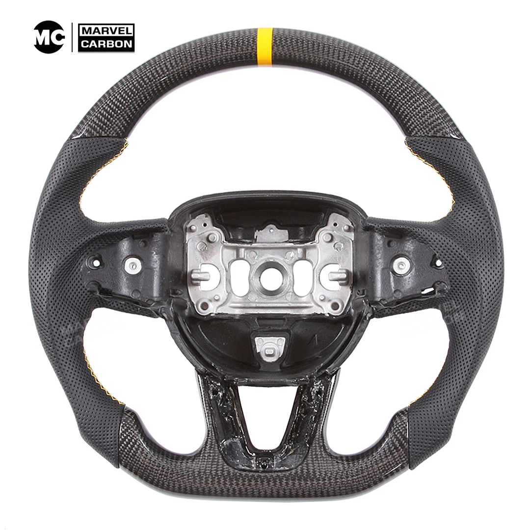 100% Pure Carbon Fiber Customized Steering Wheel For Dodge Challenger Charger HELLCAT 2015 2016 2017 2018 2019 2020 2021 2022