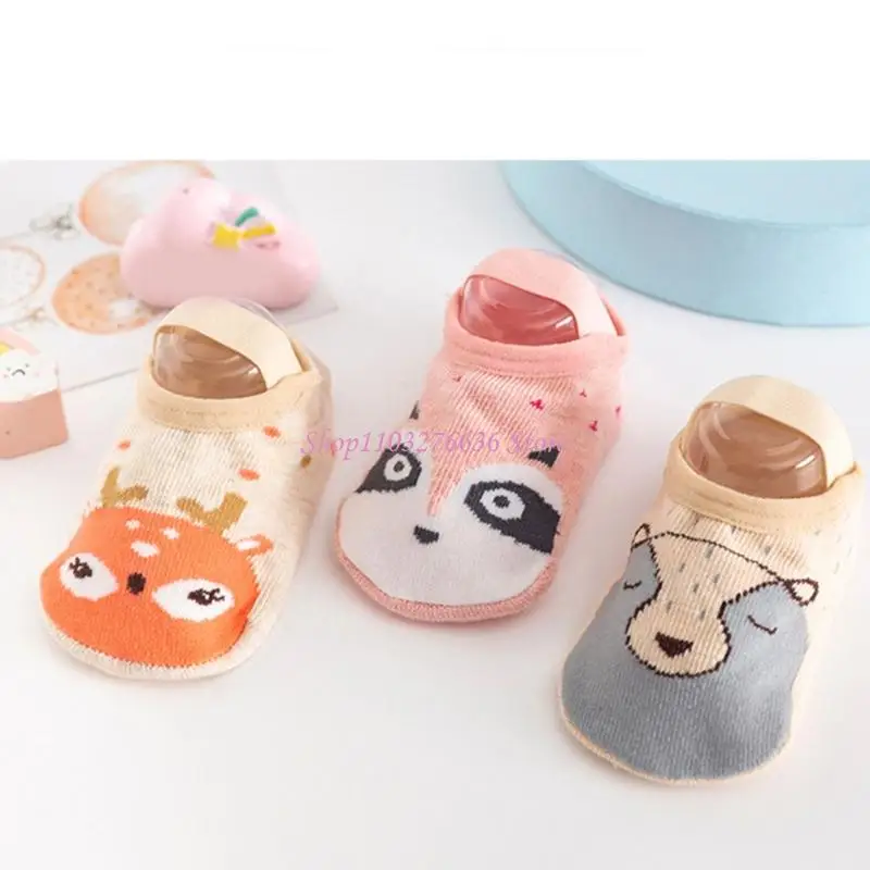 

R6FD 3 пары удобных прогулочных носков с дышащей тканью и точечной ручкой, безопасные детские носки, предназначенные для ребенка