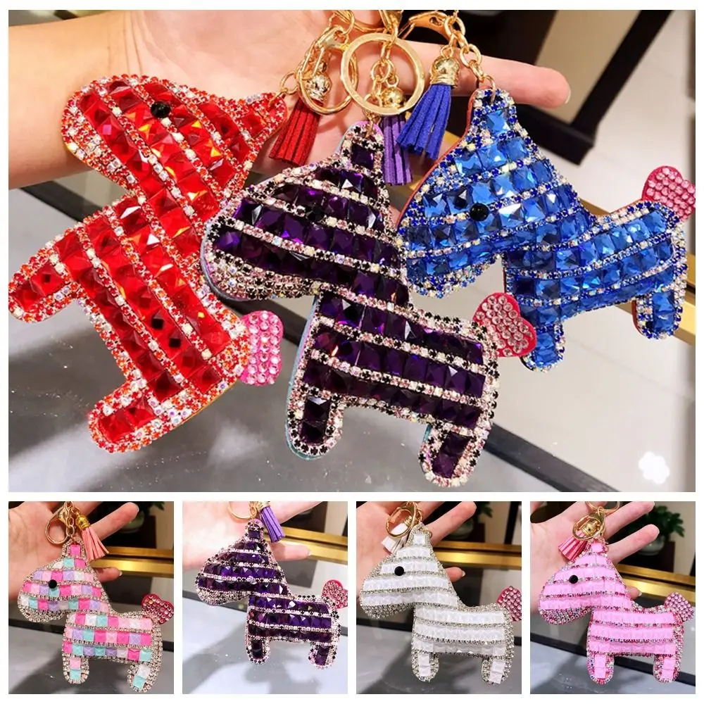 Portable South Korea Bore Pony Keychain Creative Cartoon Car Key Ring Cute Fashionable Bag Pendant Female