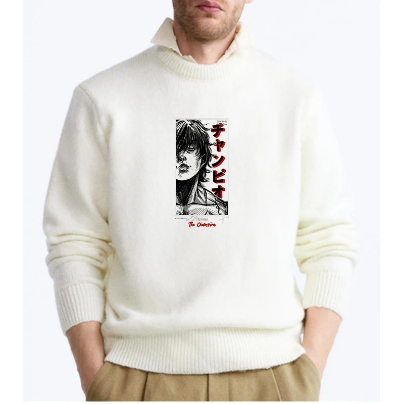 

Aesthetic New Women Man Hip Hop Streetwear Harajuku Sweater Vintage Japanese Style Anime Knitted Sweaters Vintage Clothes