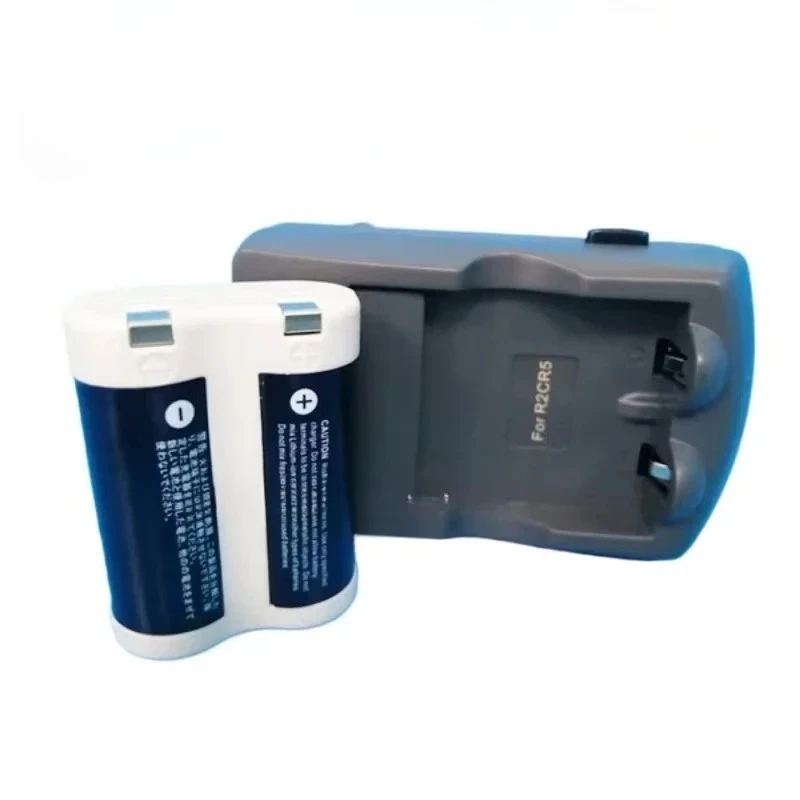 Upgraded 6V Battery for R2cr5 2CR5 EOS 1 EOS 3 Black/White High-Capacity Batteries + Charger Rechargeable Lithium Film Camera