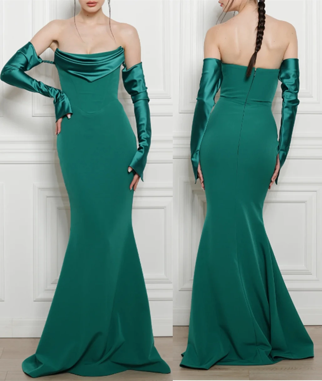 Robe de Soirée Élégante et Slim avec Manches pour Mariée, Tenue Éducative, Style Sirène, Multi-documents