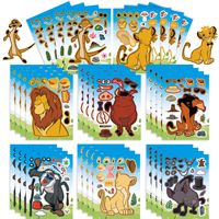 8/16 Pcs Lion King Simba DIY Make a face Stickers Party Favors Gifts Bag Goodie Bag Fillers Birthday Gifts for Kids Party Suppli