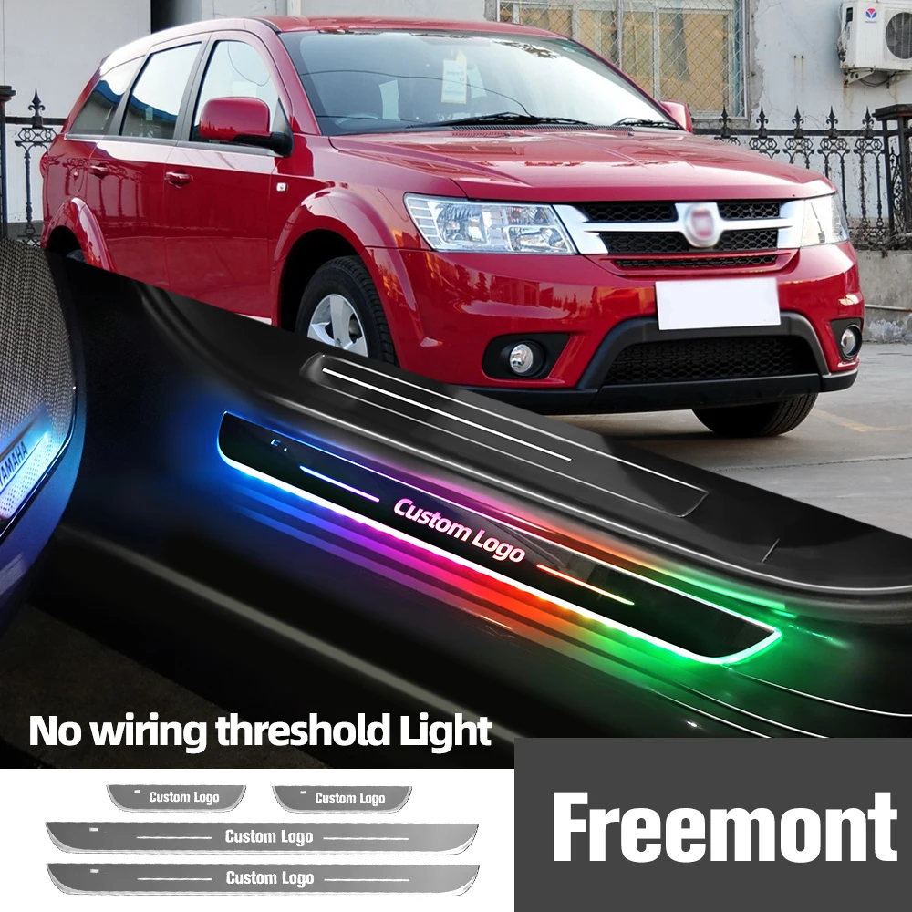 For Freemont 2011-2016 2012 2013 2014 2015 Car Door Sill Light Customized Logo Led Welcome Threshold Pedal Lamp Accessories