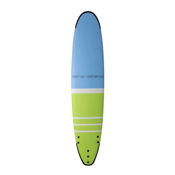 

Longboard Model Green Blue Fiberglass EPS Core Standing Water Surfing Surfboard