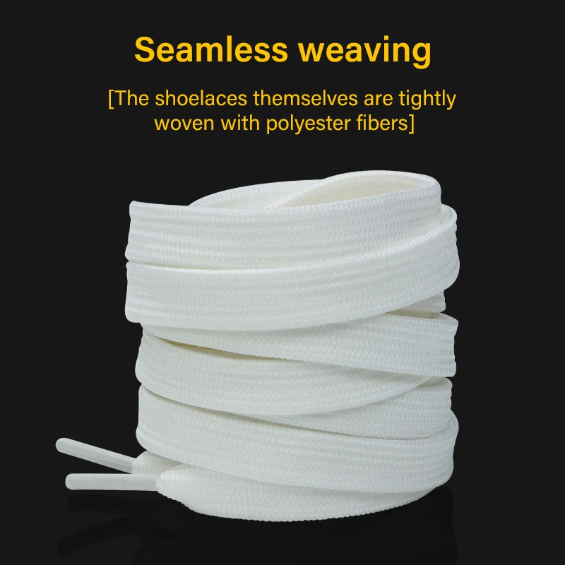 1 Pair Double Layer Thickening Flat Shoelaces Fashion Polyester Solid Colour Wear Resistant Sneaker Shoe Laces 90/100/120/140CM