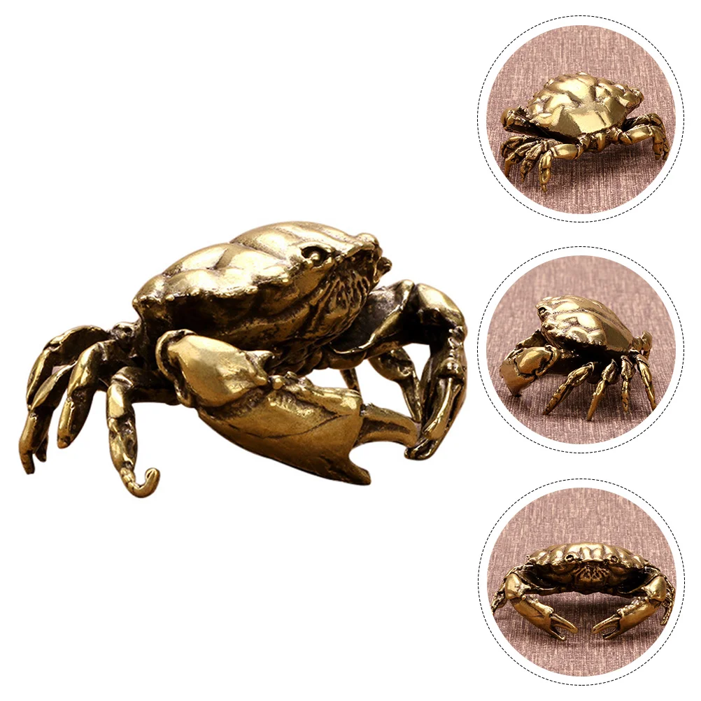 Table Crab Ornaments Child Man Outdoor Decor Sea Figurine Brass Animals Adornment Statue