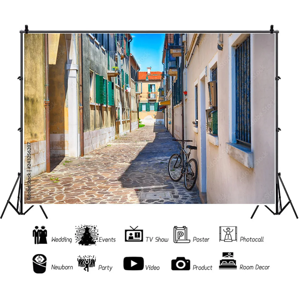 NITREE Art Cloth Background European Landscape Famous Scenic Spots Street  Night Scene Photography Background Props  OZ-04