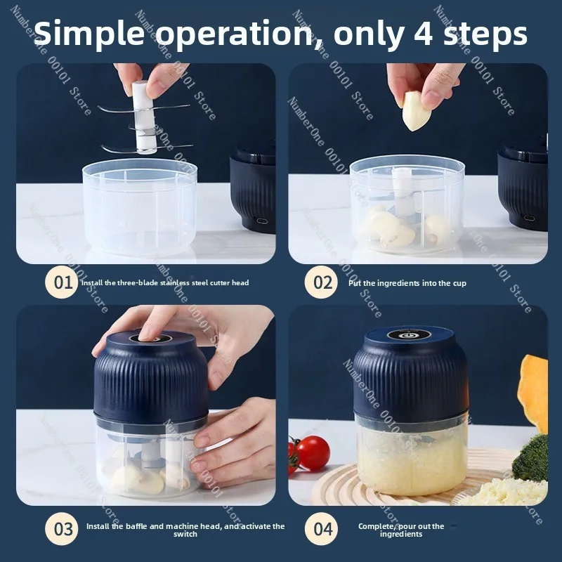 هريسة الثوم الكهربائية، مضرب الثوم الغذائي التكميلي للأطفال #4