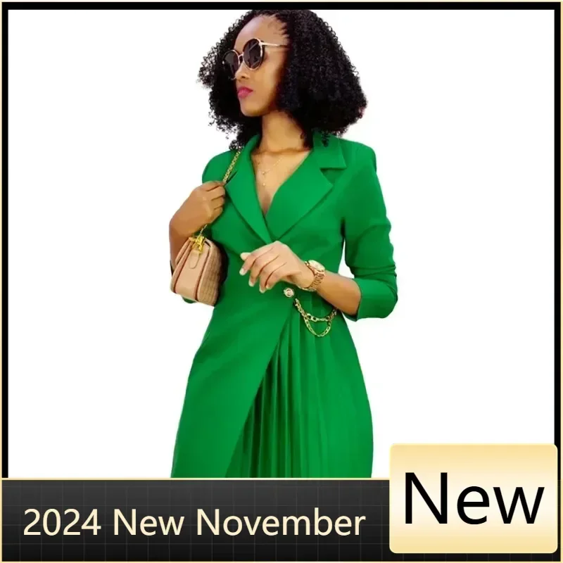 

Customized African Party Evening Dresses for Women Autumn Fashion African Long Sleeve V-neck Green Orange Black Mini Dress Outfi