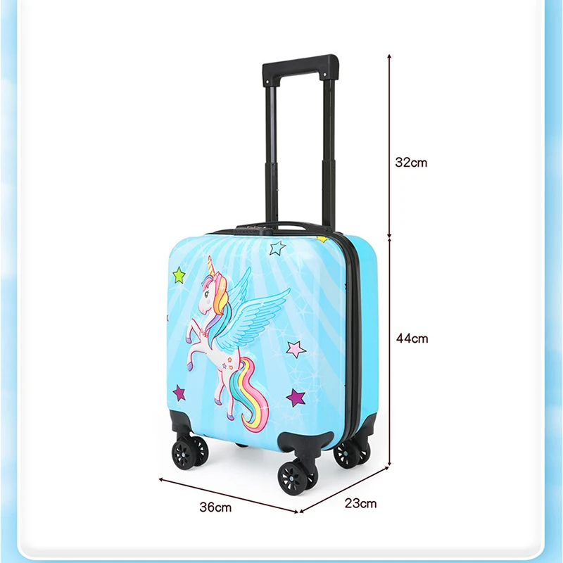 Hot Selling Children's Luggage Trolley Bags Girls Cartoon Luggage Boys Suitcase Universal Wheel Small 18'' Password Boarding Bag