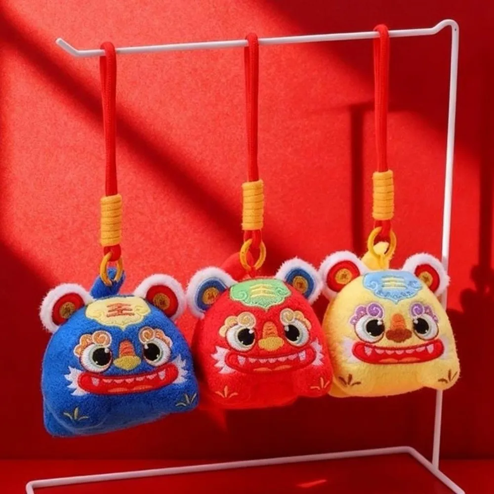 Stuffed Creative Wealth God Keychain Yuan Bao Majiang Chinese God Keychain Ornaments Lion Dance New Year Mascot Bag Key Decor