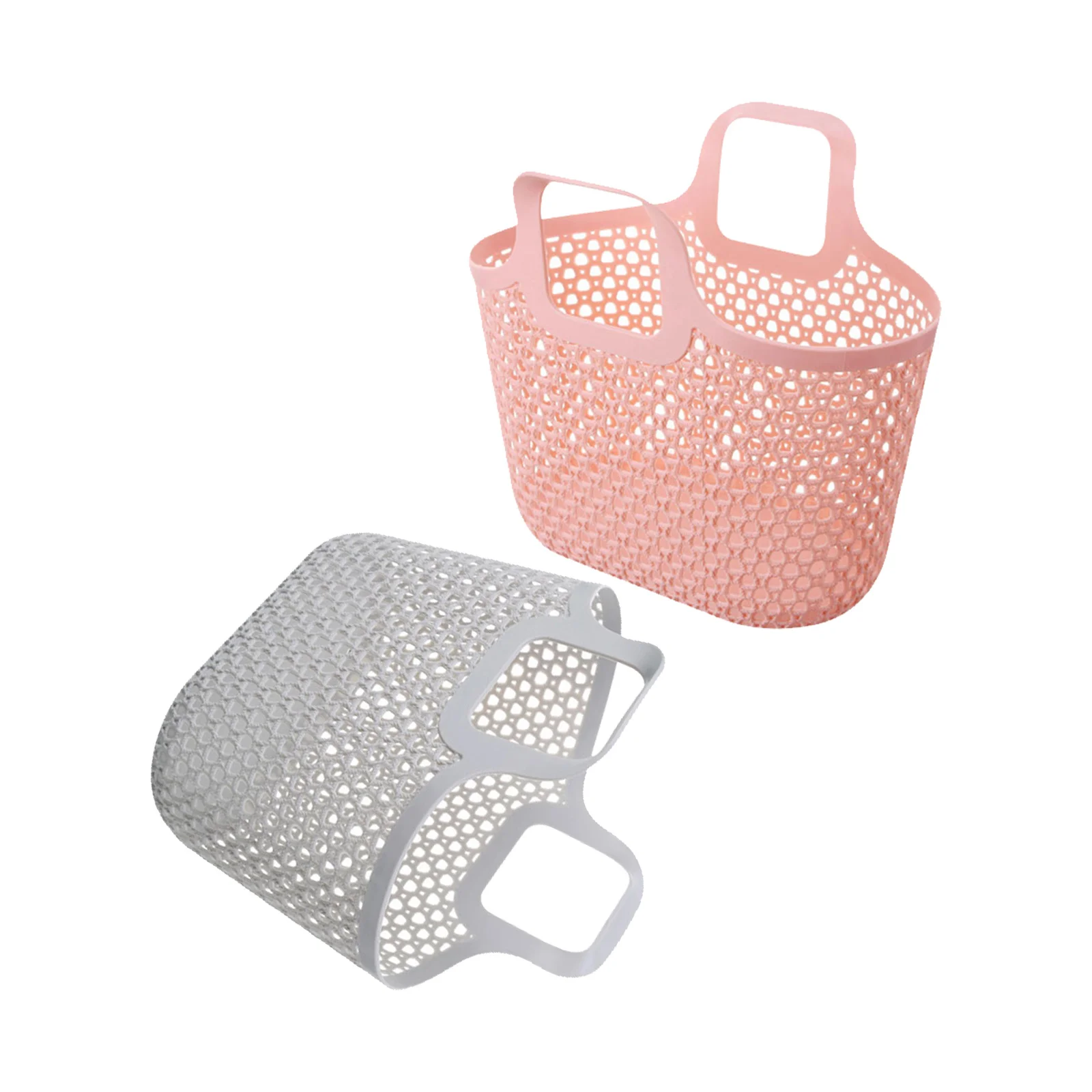 2 قطعة سلة التخزين المنزلية المجوفة مقبض مريح الحمام المنظم أدوات الزينة الحاويات المحمولة حامل محمول #5