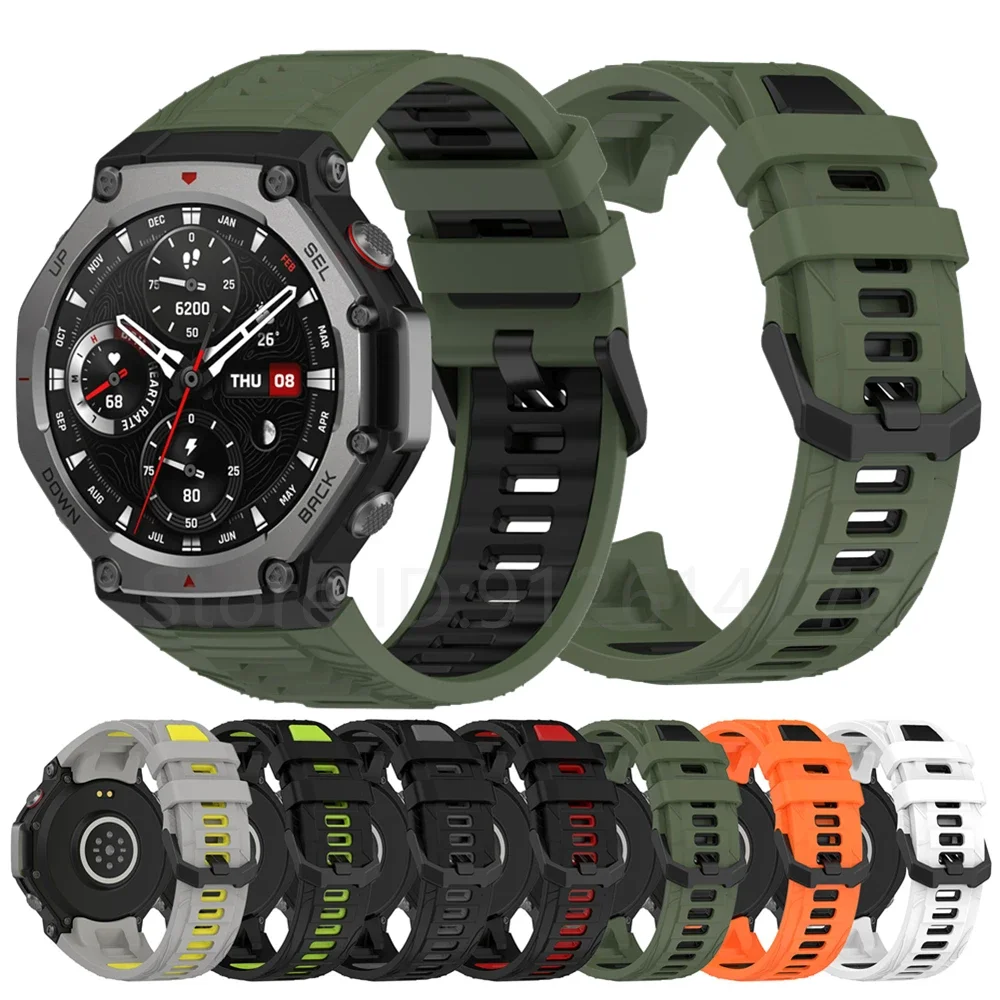 Amazfit T-Rex 3 スマートウォッチ用ソフトシリコンスポーツストラップ、リストバンドブレスレット交換用ウォッチストラップ、Huami Amazfit T Rex 3用
