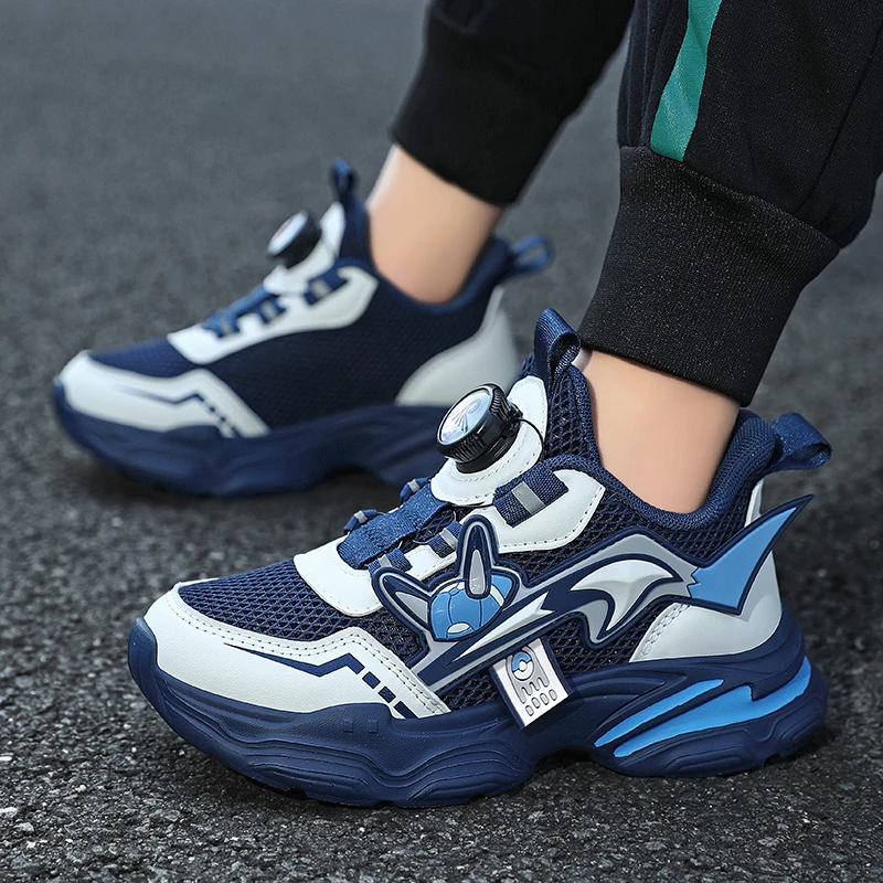 Sepatu Olahraga Anak-anak Kuning Klasik Sepatu Kasual Ringan Jaring Musim Panas untuk Anak Laki-laki Sepatu Kets Anak Perempuan Kenop Desain Fashion