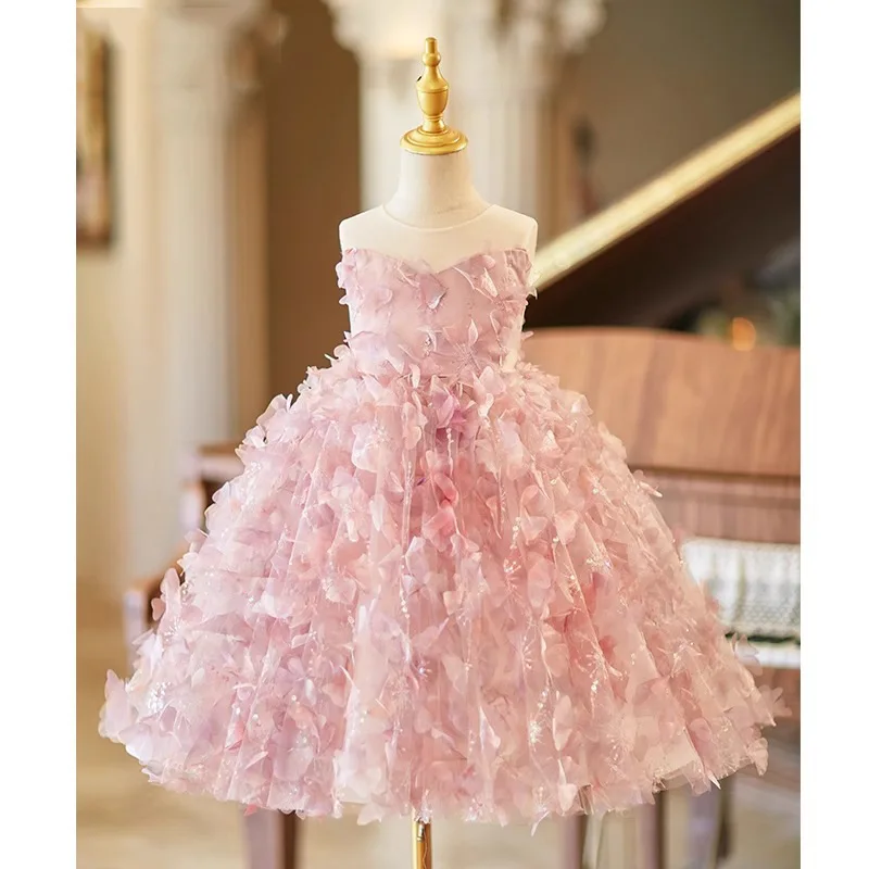 

Girls Light Luxury Evening Princess Ball Gown Children Fashion Host Piano Performance Dress y1703