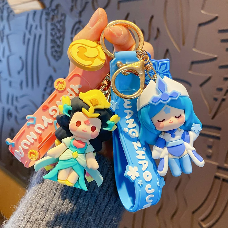 Creative Cartoon GloryofKings Game Mage Girl Doll Key Chain Cute Simulation Game Characters Car Keychain Bag Hanging Couple Gift